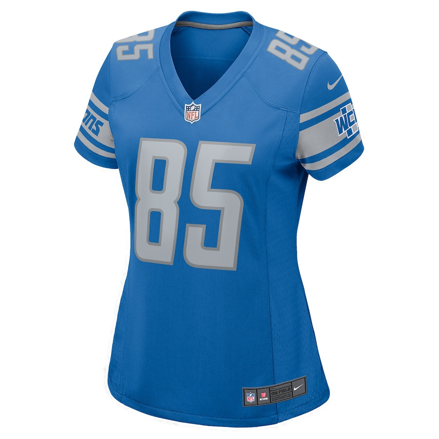 Alternative view of Anthony Firkser 85 Detroit Lions Game Women Jersey - Blue JS2506 nicesnker