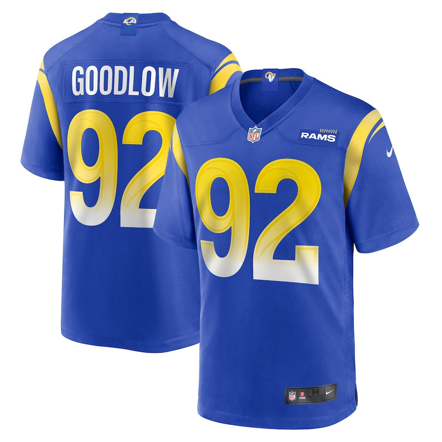 Anthony Goodlow 92 Los Angeles Rams Game Men Jersey - Royal JS6814 nicesnker