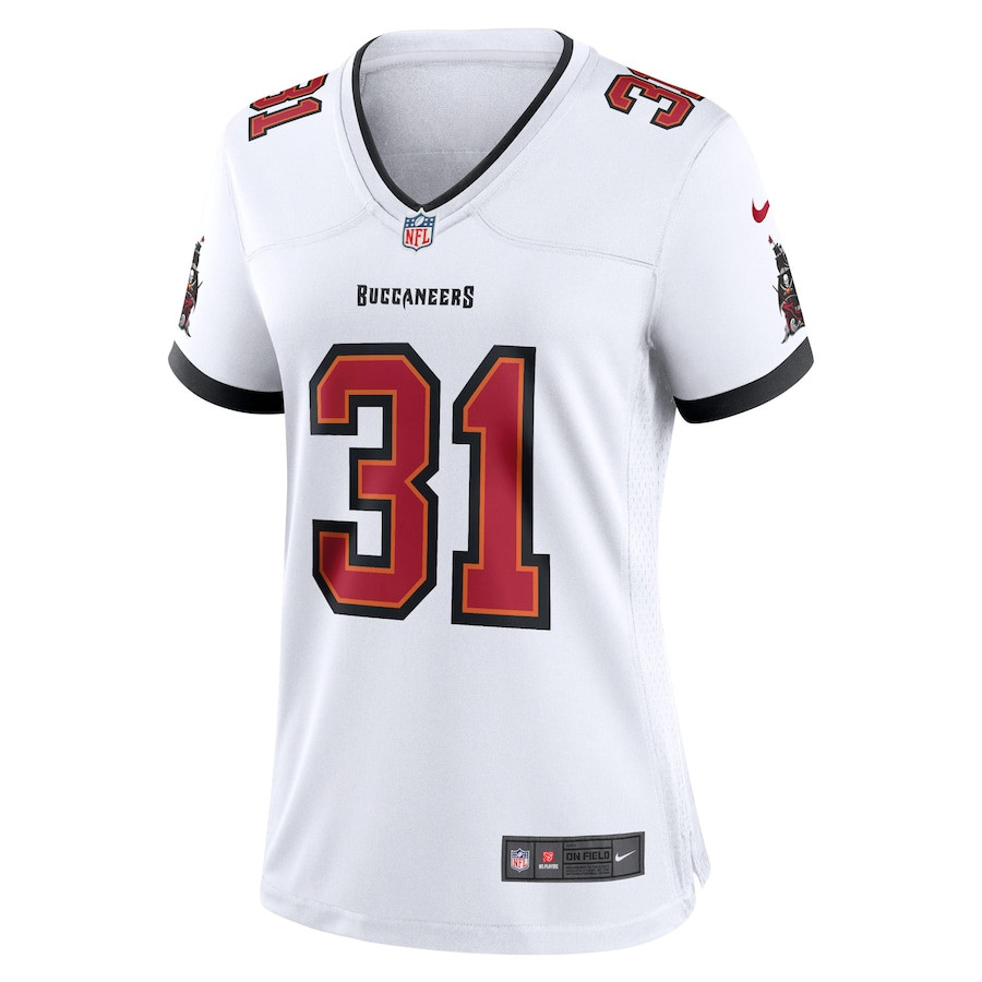 Alternative view of Antoine Winfield Jr. 31 Tampa Bay Buccaneers Women Game Jersey - White JS5765 nicesnker