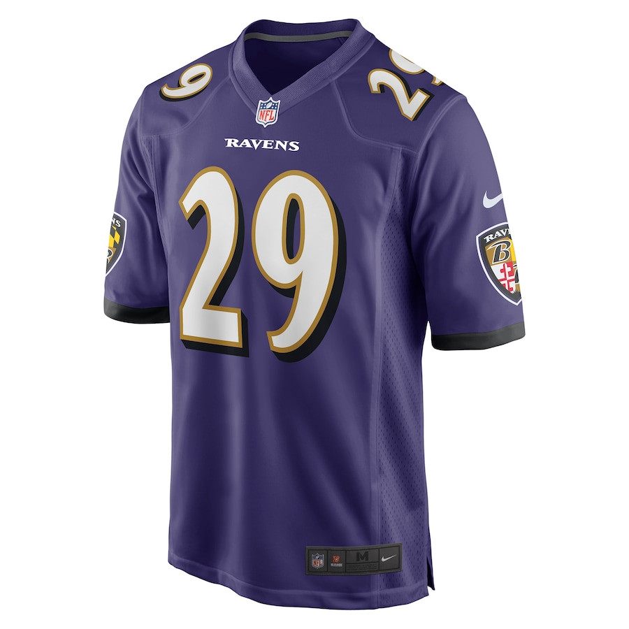 Alternative view of Ar'Darius Washington 29 Baltimore Ravens Men Game Jersey - Purple JS8425 nicesnker