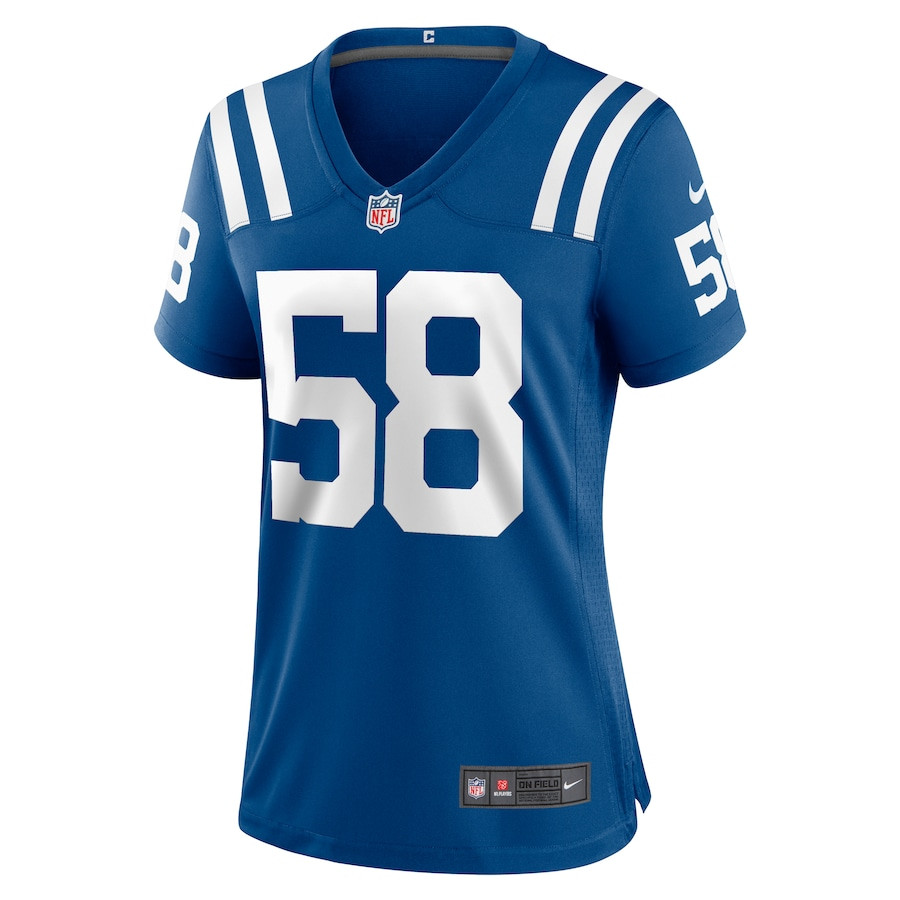 Alternative view of Austin Ajiake 58 Indianapolis Colts Women's Game Jersey - Royal JS6876 nicesnker