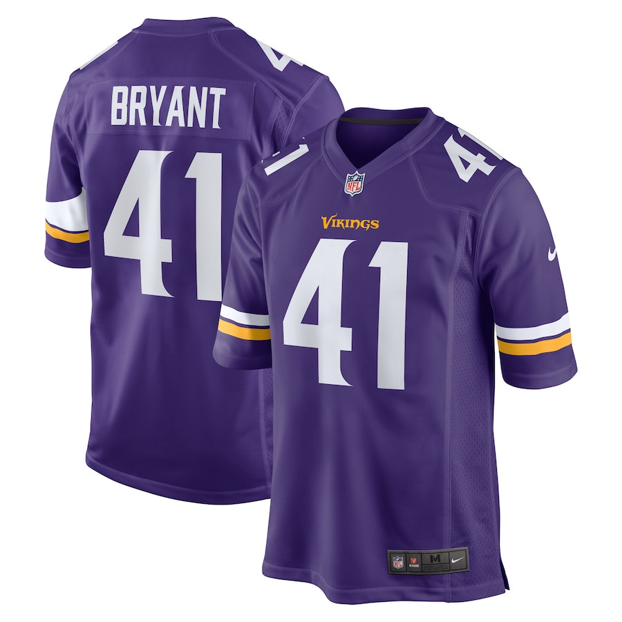 Austin Bryant 41 Minnesota Vikings Game Men Jersey - Purple JS9399 nicesnker
