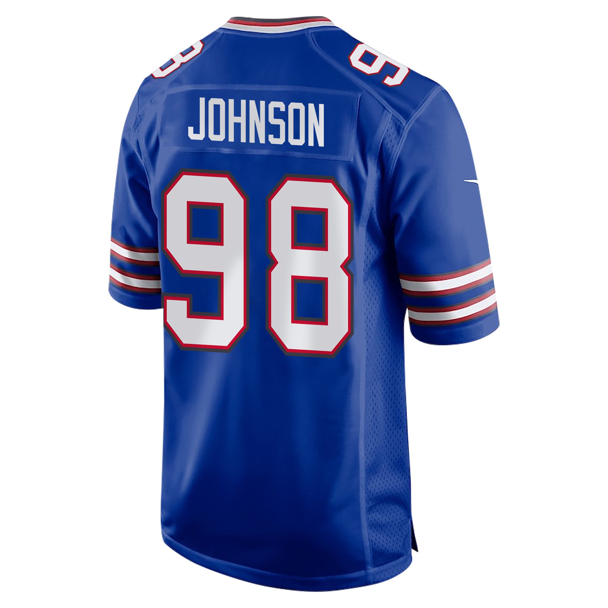 Alternative view of Austin Johnson 98 Buffalo Bills Super Bowl LIX Champions Patch 'New Orleans - Where Legends Are Made' EMBROIDERED Game Men Jersey - Royal JS9886 nicesnker
