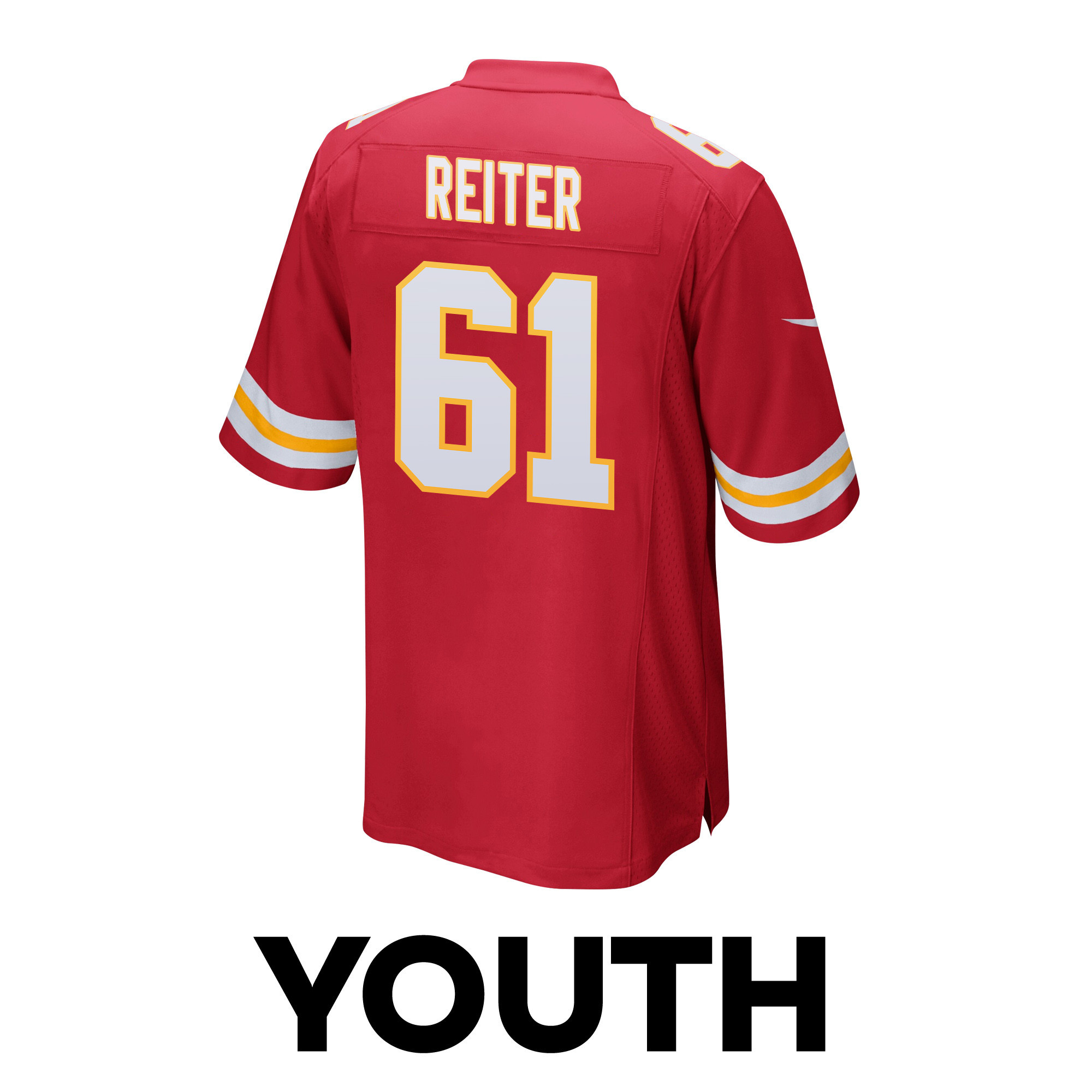 Austin Reiter 61 Kansas City Chiefs Super Bowl LVIII Patch Game YOUTH Jersey - Red JS3431 nicesnker - Image 3