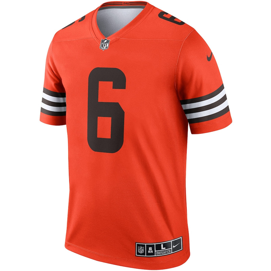 Alternative view of Baker Mayfield 6 Cleveland Browns Men Inverted Legend Jersey - Orange JS1870 nicesnker