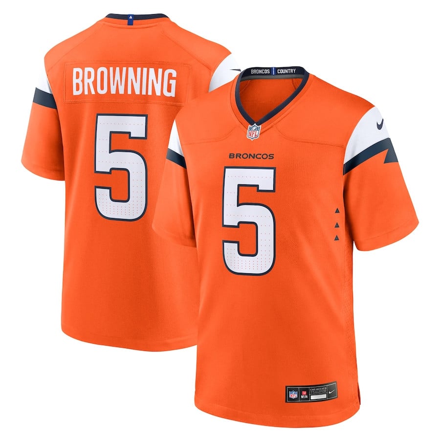 Baron Browning 5 Denver Broncos Team Game Men Jersey - Orange JS4119 nicesnker