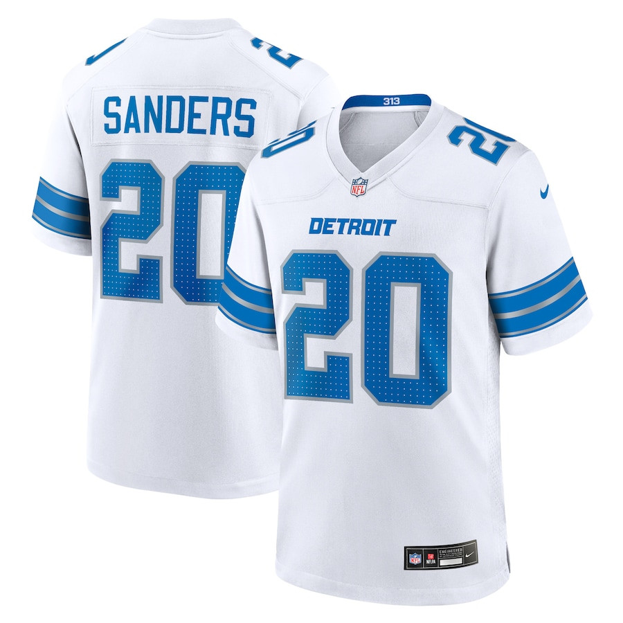 Barry Sanders 20 Detroit Lions Retired Player Game Men Jersey - White JS1718 nicesnker