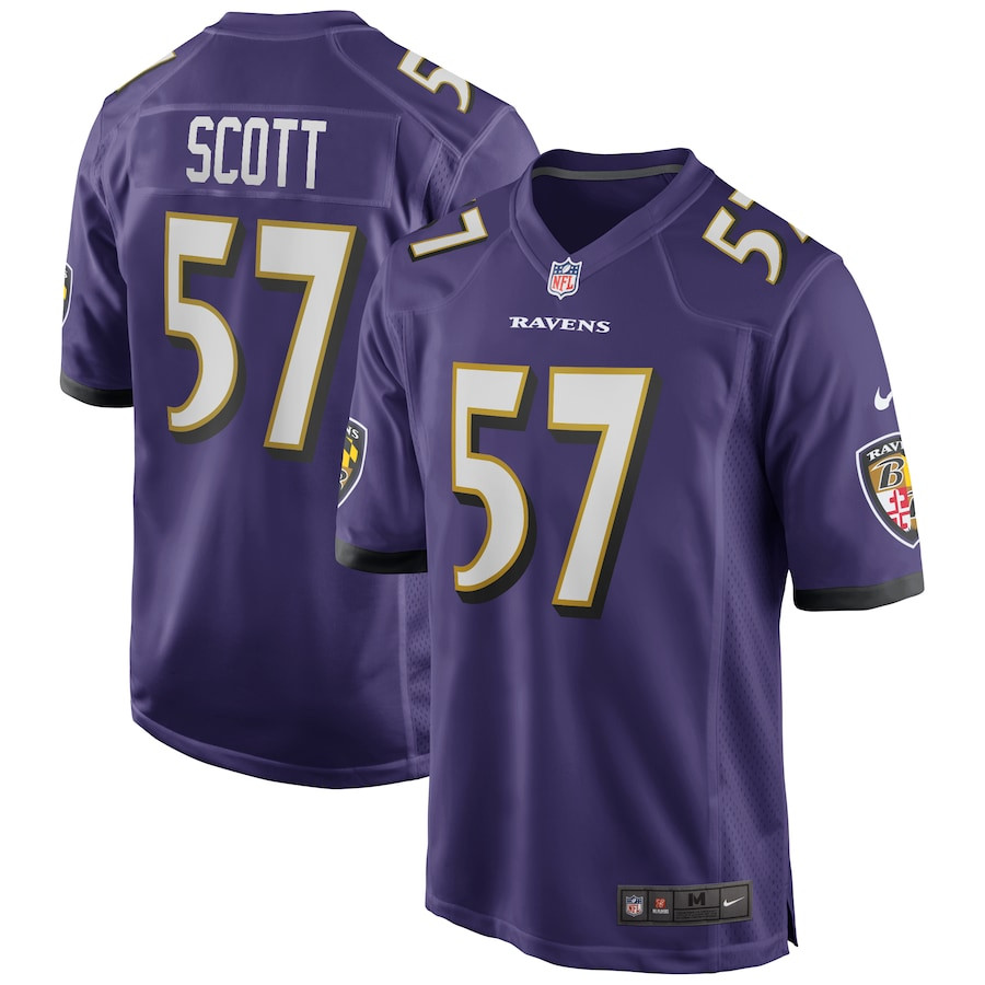 Bart Scott 57 Baltimore Ravens Men Game Retired Jersey - Purple JS4166 nicesnker