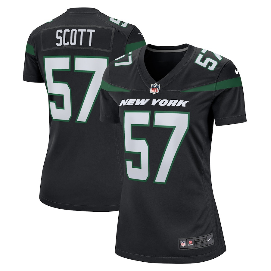Bart Scott 57 New York Jets Women Retired Jersey - Black JS2311 nicesnker