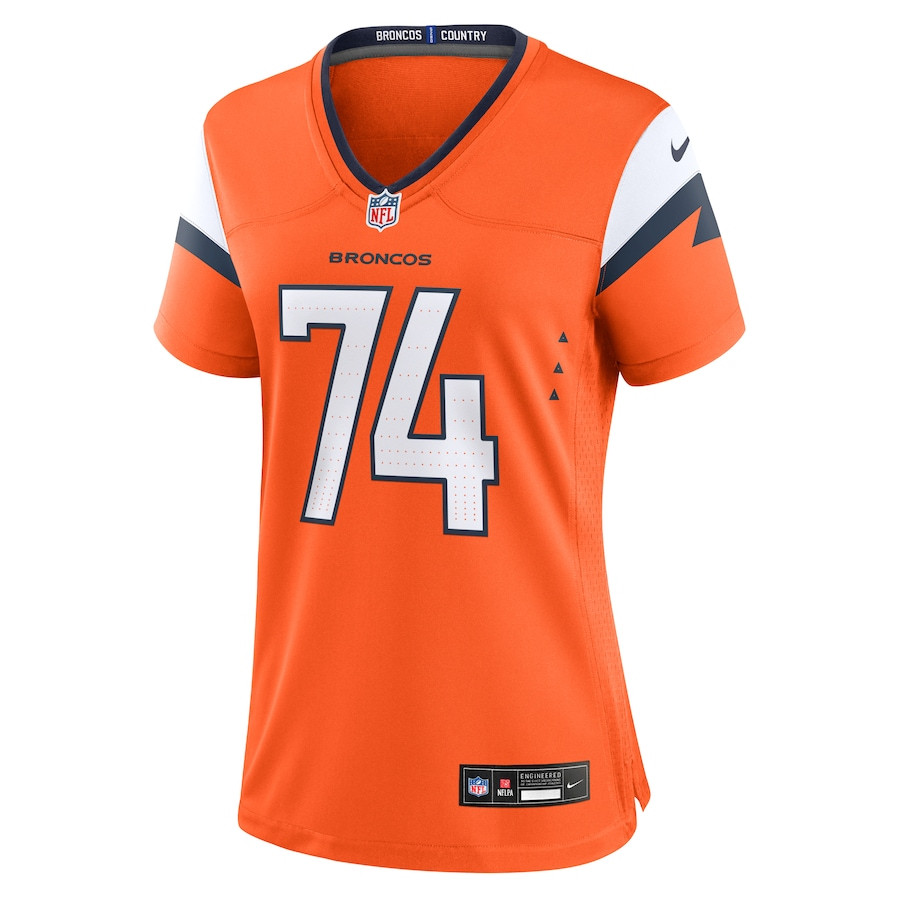 Alternative view of Ben Powers 74 Denver Broncos Women's Team Game Jersey - Orange JS4585 nicesnker