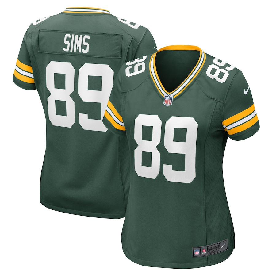 Ben Sims 89 Green Bay Packers Women's Team Game Jersey - Green JS4943 nicesnker