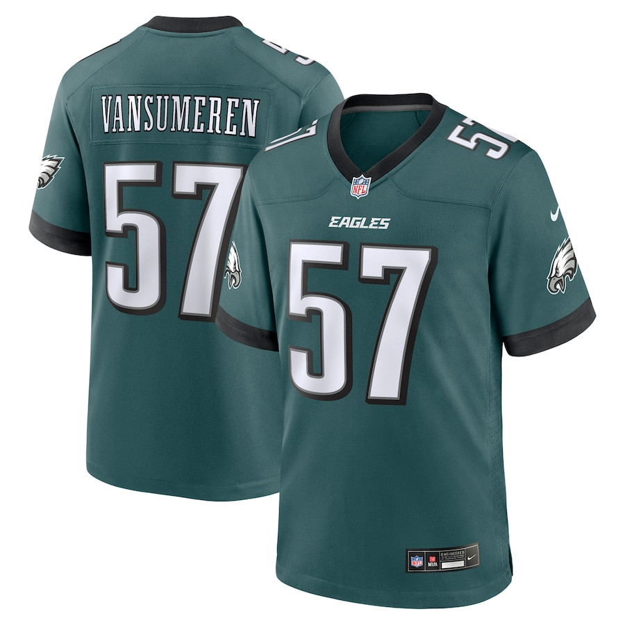 Ben VanSumeren 57 Philadelphia Eagles Team Game Men Jersey - Midnight Green JS4495 nicesnker
