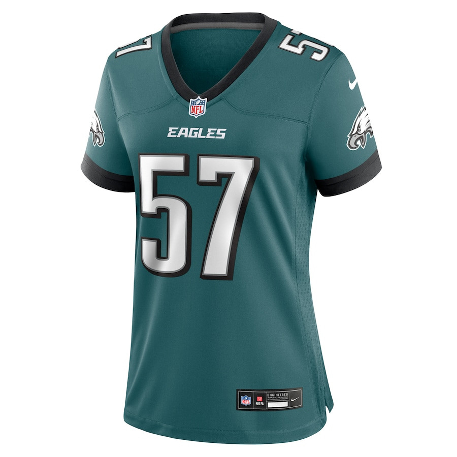 Alternative view of Ben VanSumeren 57 Philadelphia Eagles Women's Team Game Jersey - Midnight Green JS6185 nicesnker