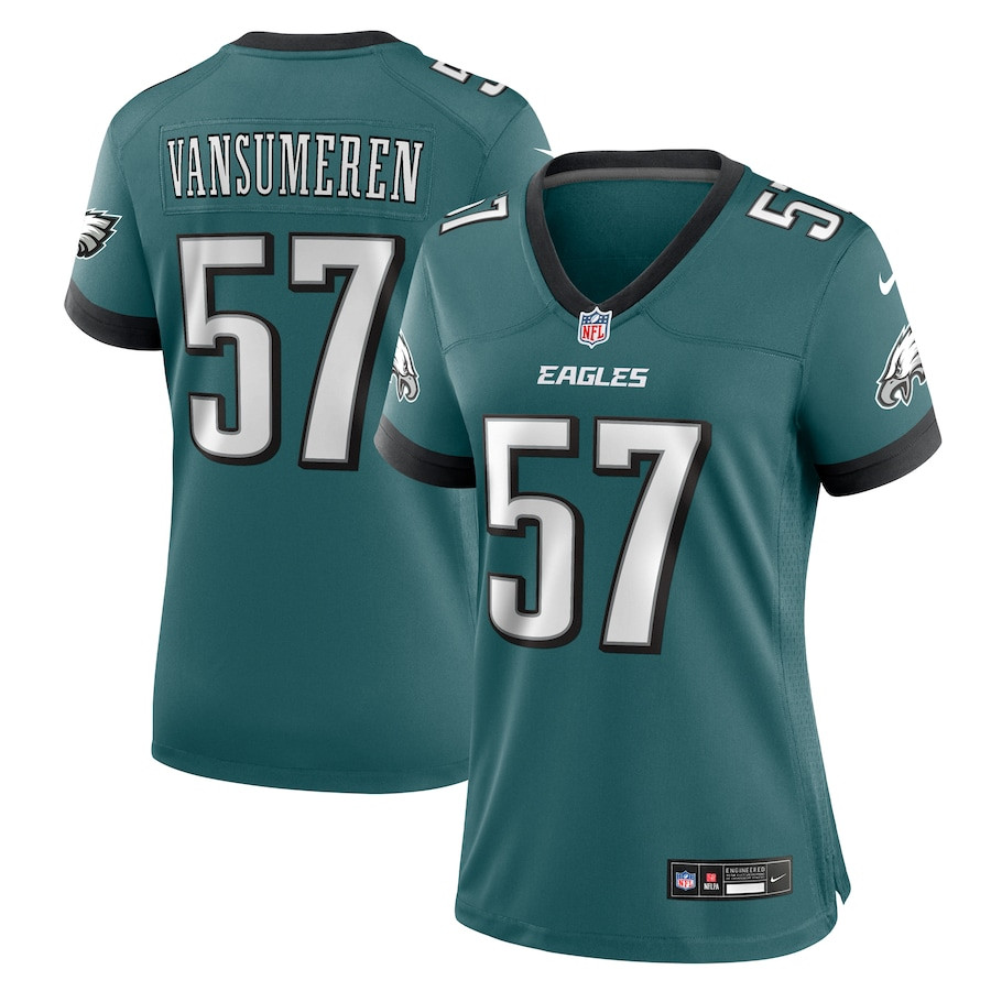 Ben VanSumeren 57 Philadelphia Eagles Women's Team Game Jersey - Midnight Green JS6185 nicesnker