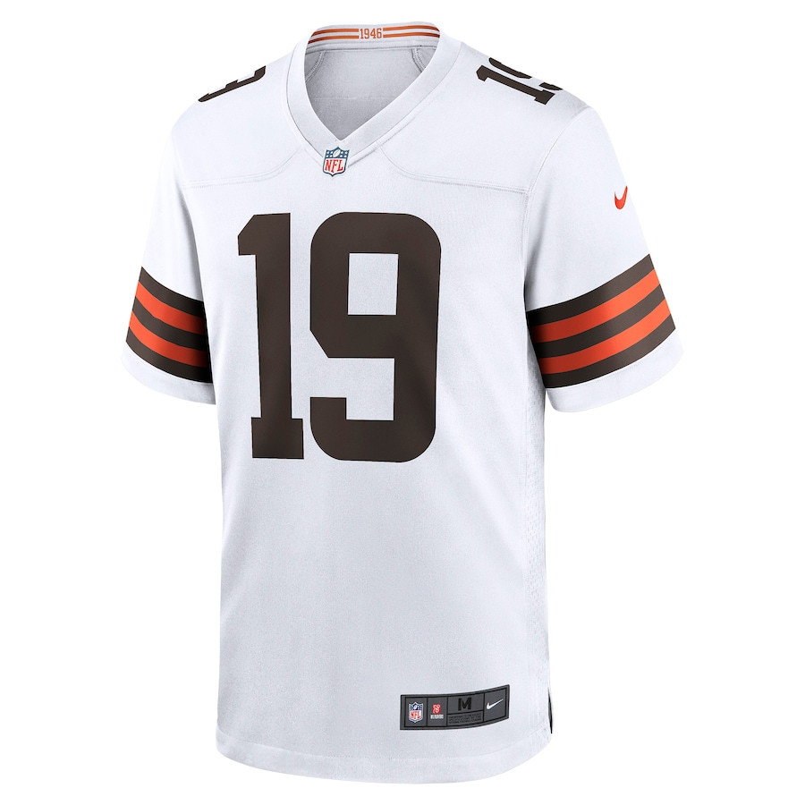 Alternative view of Bernie Kosar 19 Cleveland Browns Men Retired Game Jersey - White JS1177 nicesnker