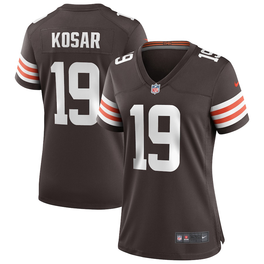 Bernie Kosar 19 Cleveland Browns Women Game Retired Jersey - Brown JS9482 nicesnker