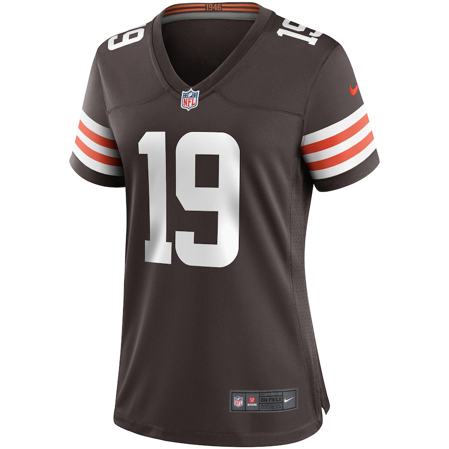 Alternative view of Bernie Kosar 19 Cleveland Browns Women Game Retired Jersey - Brown JS9482 nicesnker