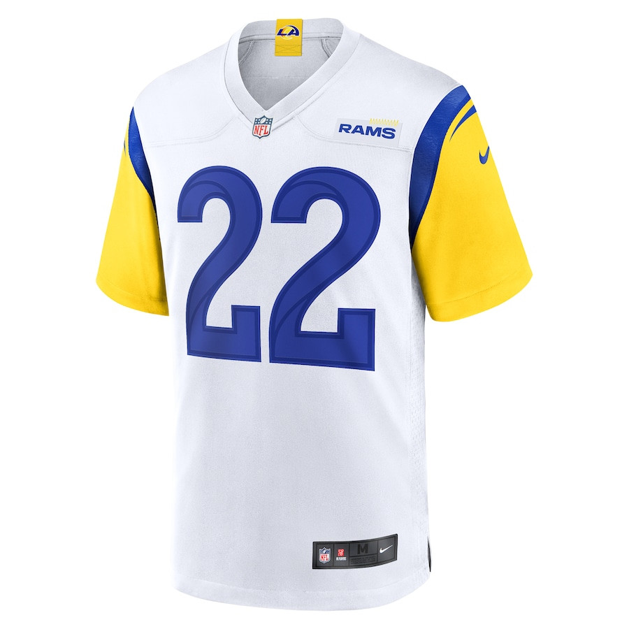 Alternative view of Blake Corum 22 Los Angeles Rams Game Men Jersey - White JS7292 nicesnker