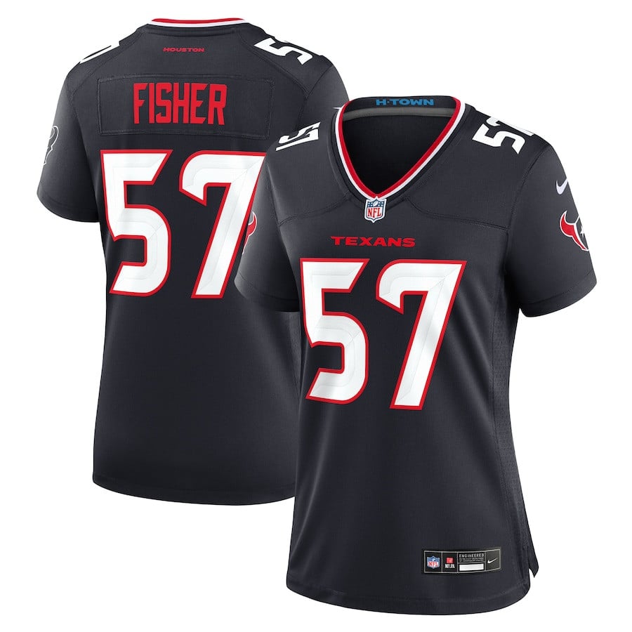 Blake Fisher 57 Houston Texans Women's Team Game Jersey - Navy JS3672 nicesnker