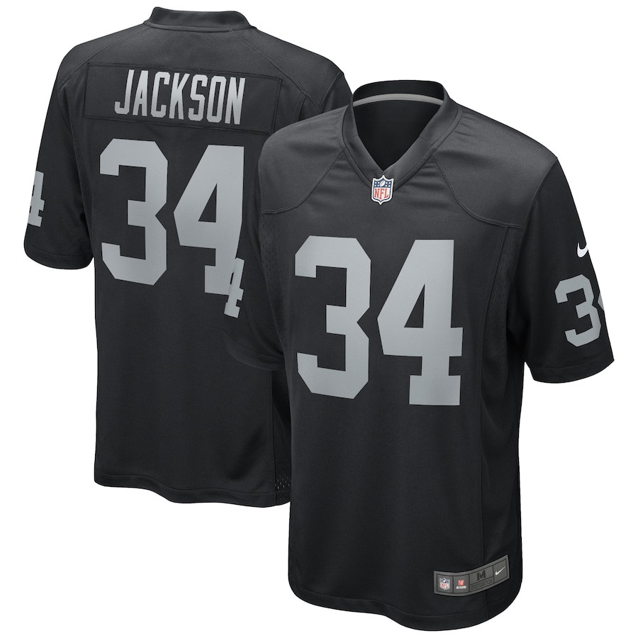 Bo Jackson 34 Las Vegas Raiders Men Game Retired Jersey - Black JS2000 nicesnker