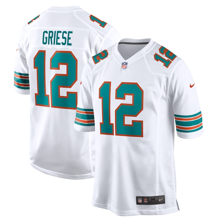 Bob Griese 12 Miami Dolphins Men Retired Jersey - White JS2902 nicesnker