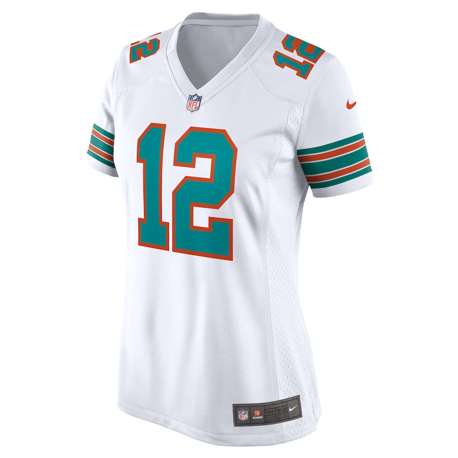 Alternative view of Bob Griese 12 Miami Dolphins Women Retired Jersey - White JS5922 nicesnker
