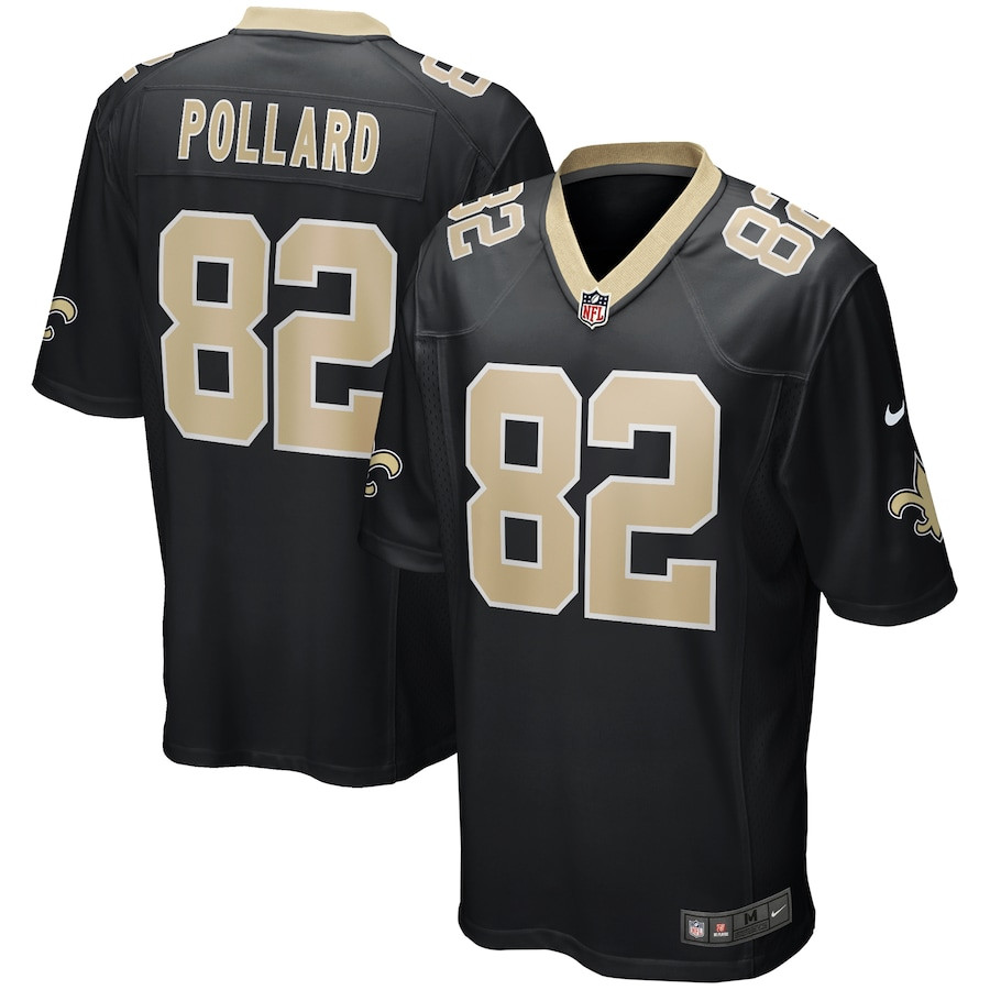 Bob Pollard 82 New Orleans Saints Men Game Retired Jersey - Black JS8748 nicesnker