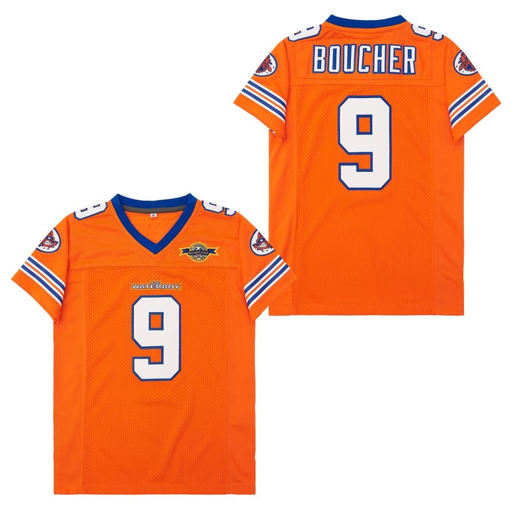 Alternative view of Bobby Boucher #9 The Waterboy Throwback Men Jersey - Orange JS8624 nicesnker