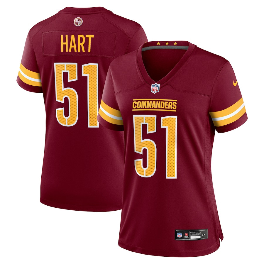 Bobby Hart 51 Washington Commanders Women's Game Jersey - Burgundy JS1668 nicesnker