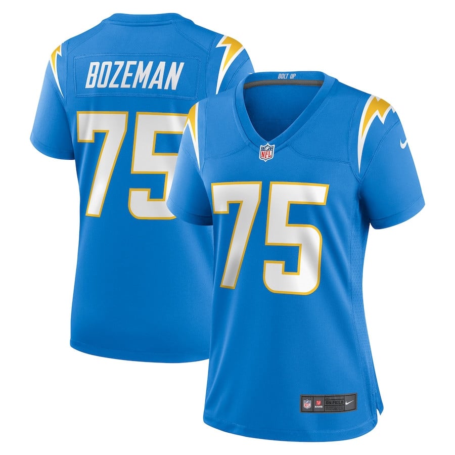 Bradley Bozeman 75 Los Angeles Chargers Women's Game Jersey - Powder Blue JS4197 nicesnker