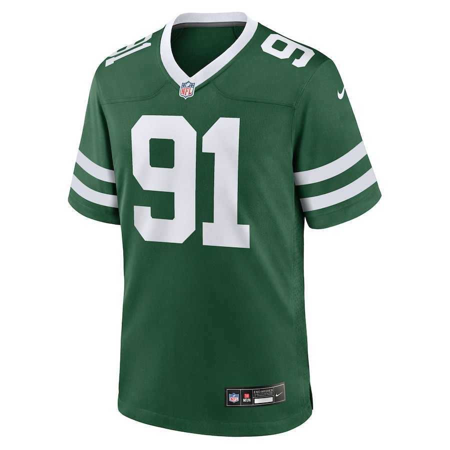 Alternative view of Braiden McGregor 91 New York Jets Team Game Men Jersey - Legacy Green JS3515 nicesnker