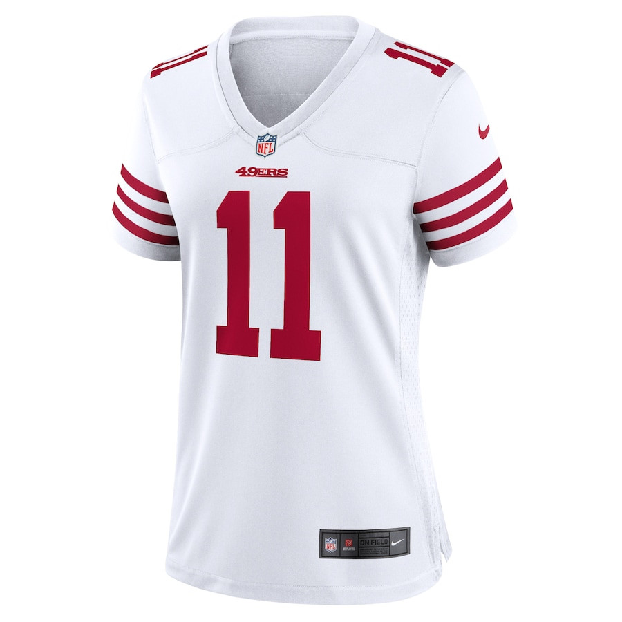 Alternative view of Brandon Aiyuk 11 San Francisco 49ers Women Retired Game Jersey - White JS9067 nicesnker