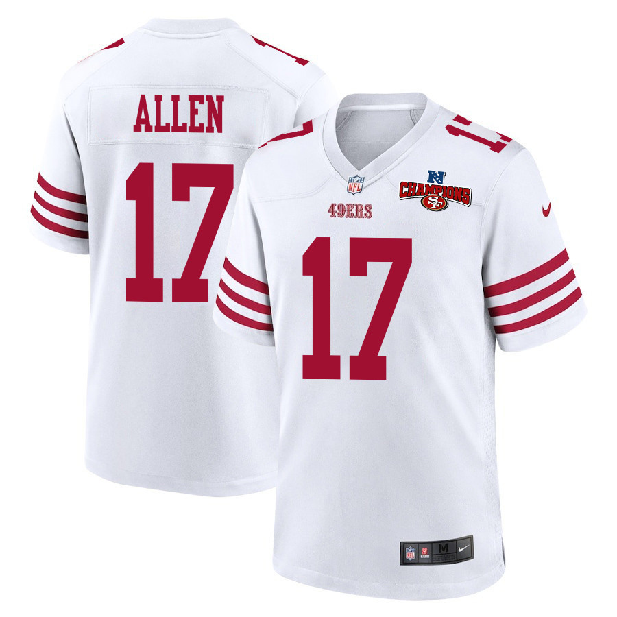 Brandon Allen 17 San Francisco 49ers NFC Champions Patch Game Men Jersey - White JS7229 nicesnker