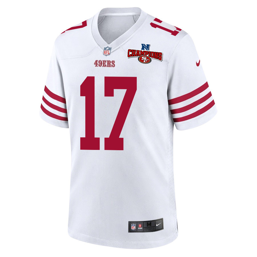 Alternative view of Brandon Allen 17 San Francisco 49ers NFC Champions Patch Game Men Jersey - White JS7229 nicesnker