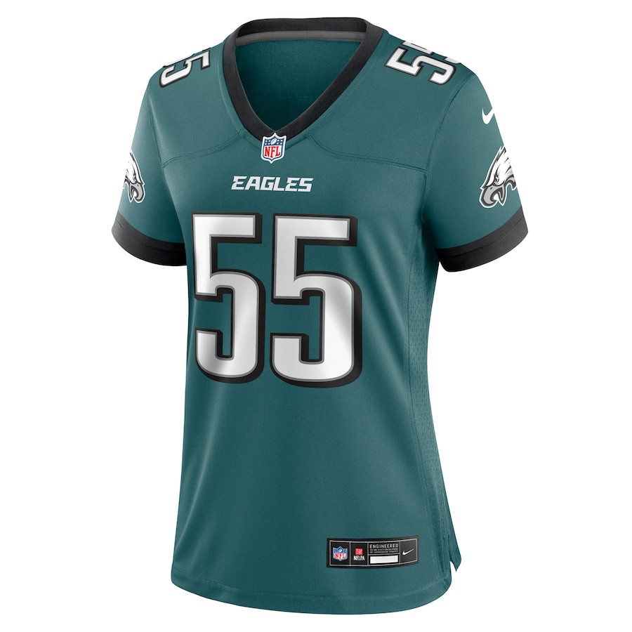 Alternative view of Brandon Graham 55 Philadelphia Eagles Women's Team Game Jersey - Midnight Green JS2383 nicesnker
