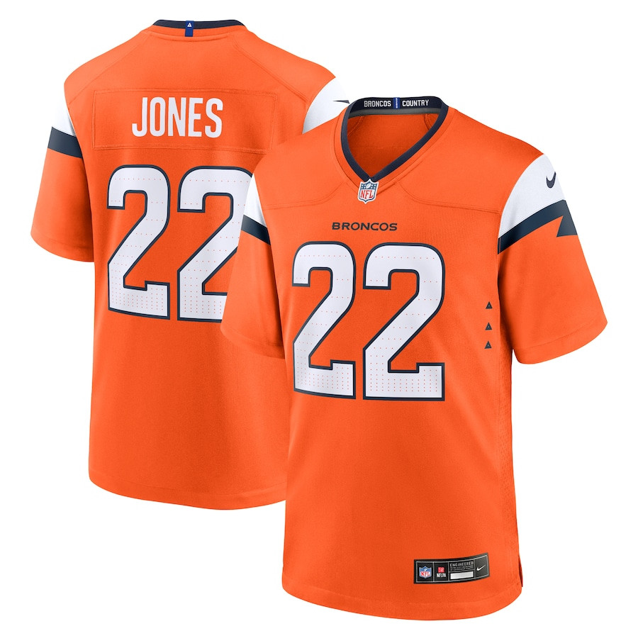 Brandon Jones 22 Denver Broncos Team Game Men Jersey - Orange JS9554 nicesnker