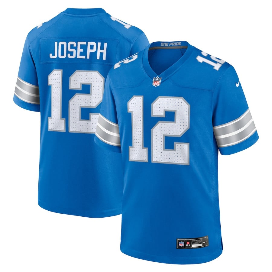 Brandon Joseph 12 Detroit Lions Team Game Men Jersey - Blue JS9716 nicesnker