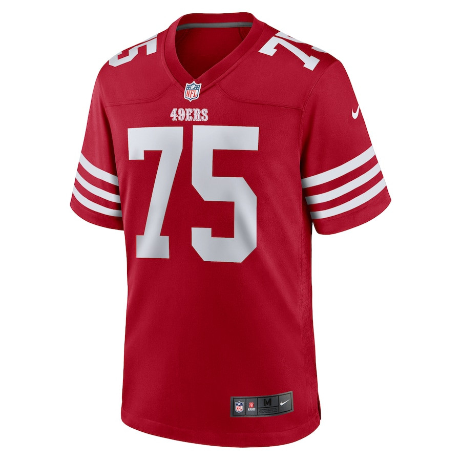 Alternative view of Brandon Parker 75 San Francisco 49ers Team Game Men Jersey - Scarlet JS5040 nicesnker