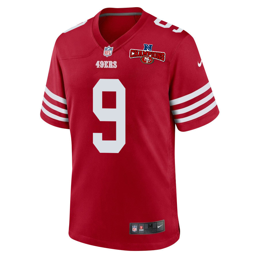 Alternative view of Brayden Willis 9 San Francisco 49ers NFC Champions Patch Game Men Jersey - Scarlet JS1443 nicesnker