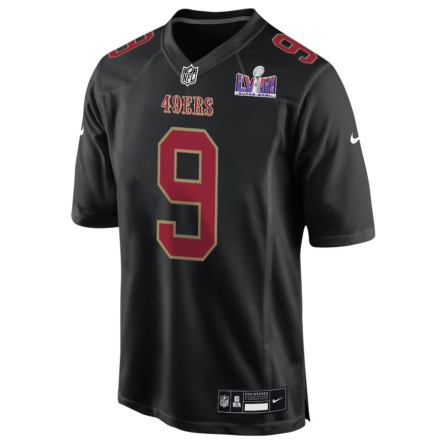 Alternative view of Brayden Willis 9 San Francisco 49ers Super Bowl LVIII Patch Fashion Game Men Jersey - Carbon Black JS1613 nicesnker