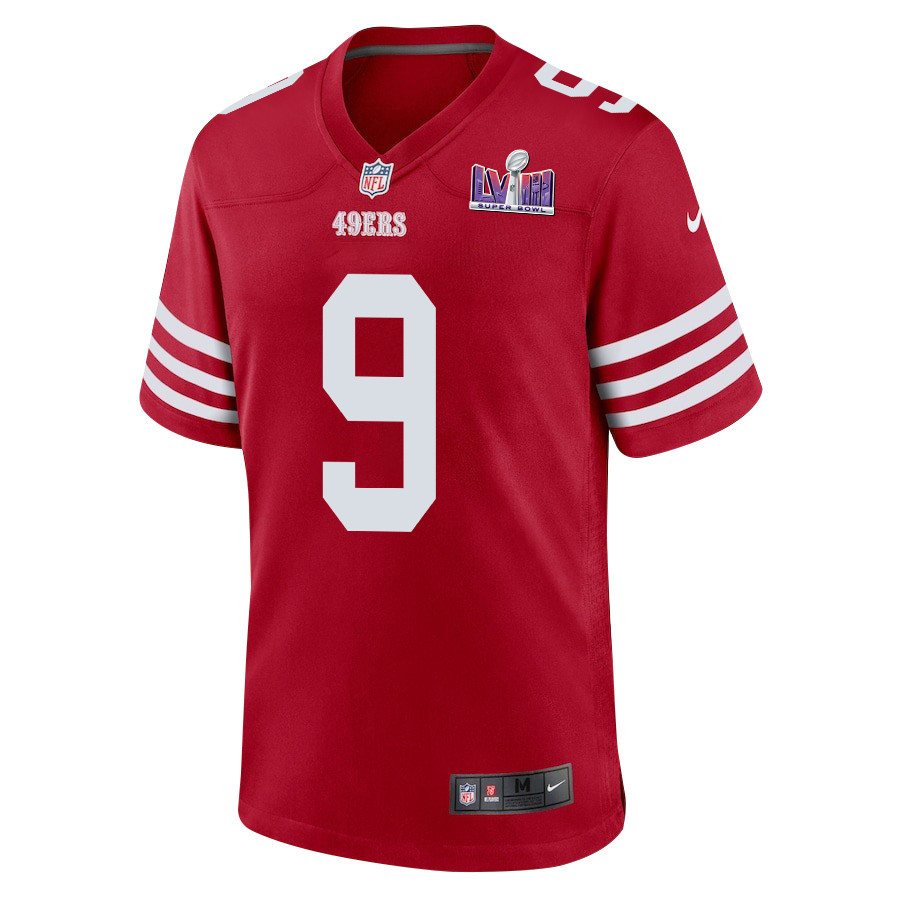 Alternative view of Brayden Willis 9 San Francisco 49ers Super Bowl LVIII Patch Game Men Jersey - Scarlet JS5799 nicesnker