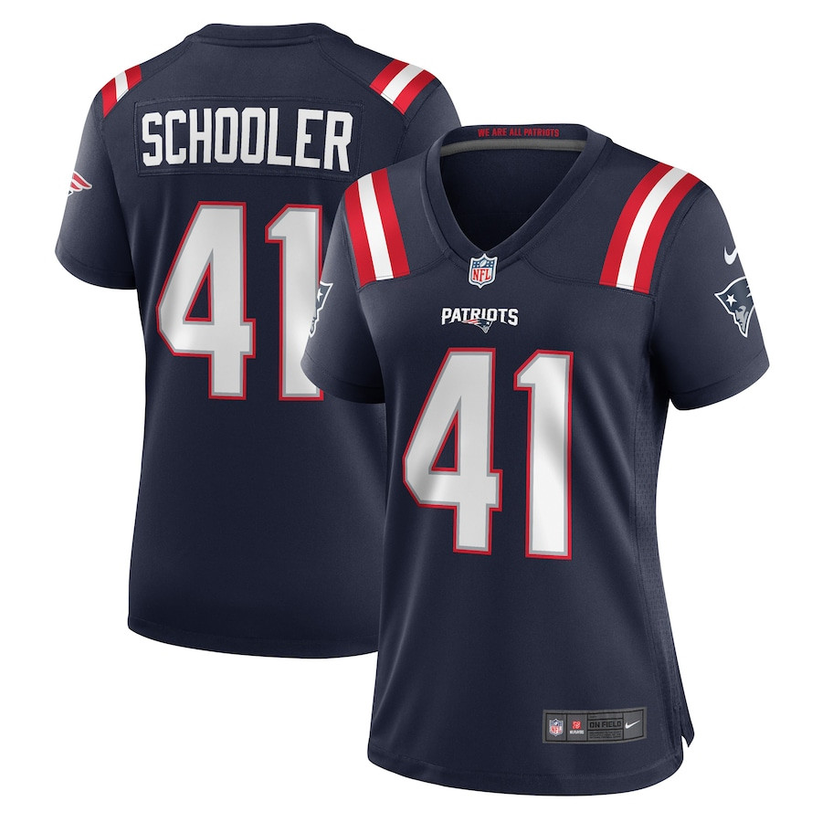 Brenden Schooler 41 New England Patriots Women Game Jersey - Navy JS3902 nicesnker