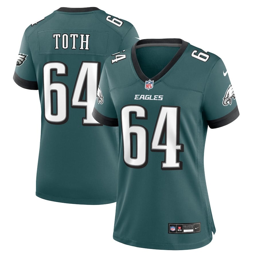 Brett Toth 64 Philadelphia Eagles Women Game Jersey - Midnight Green JS3513 nicesnker