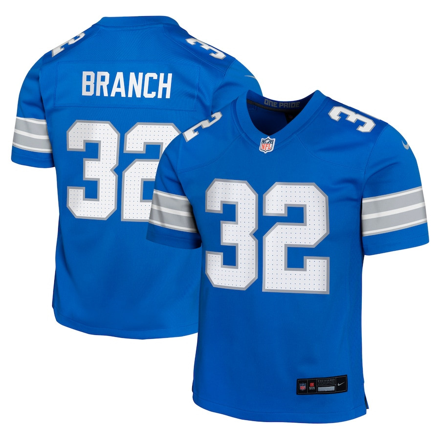 Brian Branch 32 Detroit Lions Team Player Game YOUTH Jersey - Blue JS4406 nicesnker