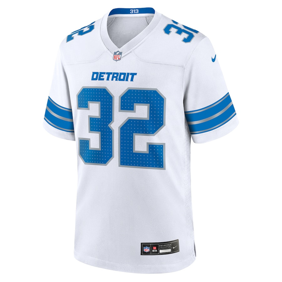 Alternative view of Brian Branch 32 Detroit Lions White Game Men Jersey - White JS2465 nicesnker