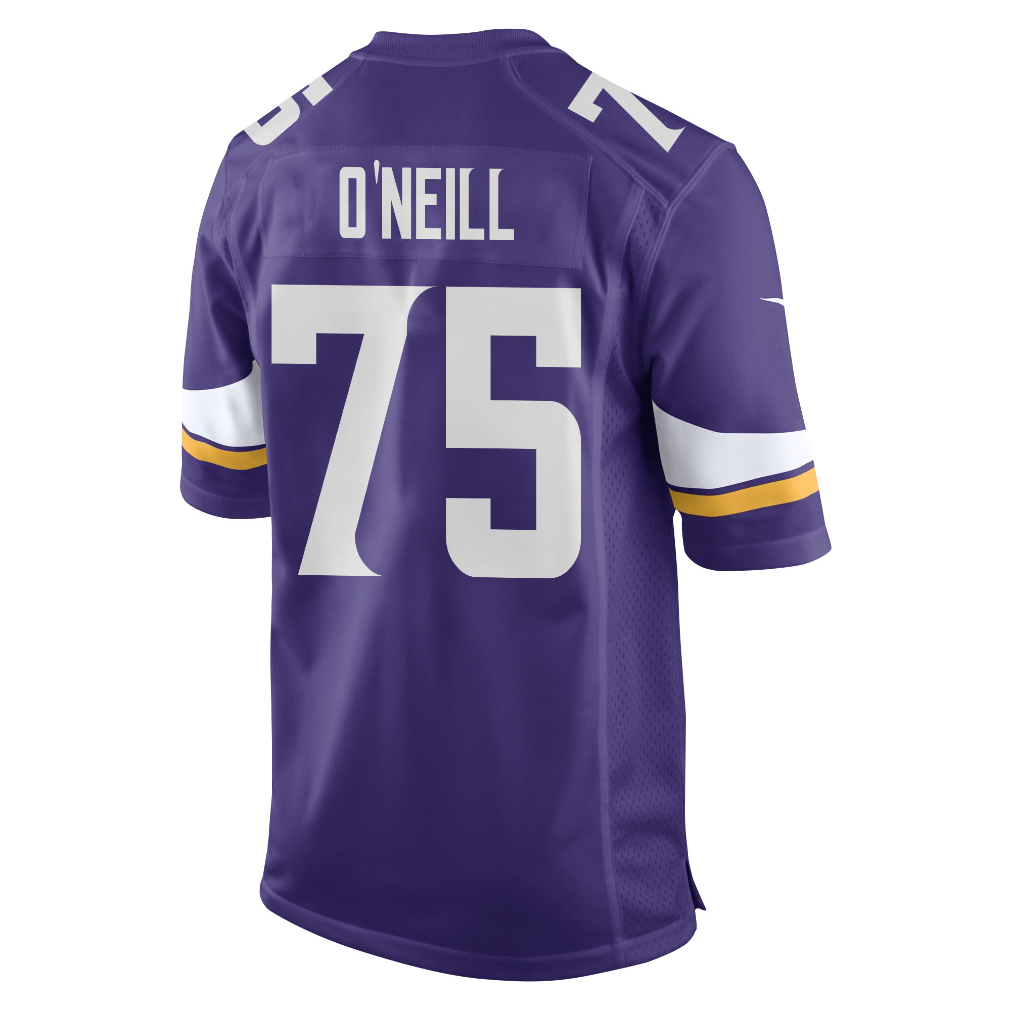 Alternative view of Brian O'Neill 75 Minnesota Vikings Super Bowl LIX New Orleans Patch Game Men Jersey - Purple JS6846 nicesnker