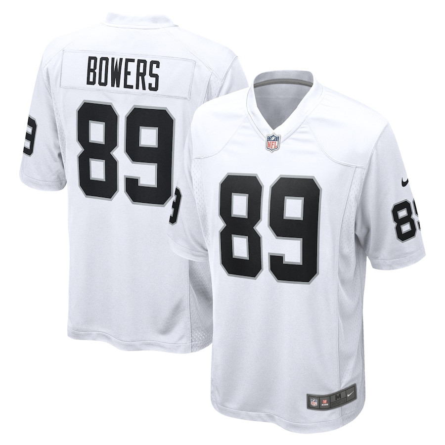 Brock Bowers 89 Las Vegas Raiders Game Men Jersey - White JS4440 nicesnker