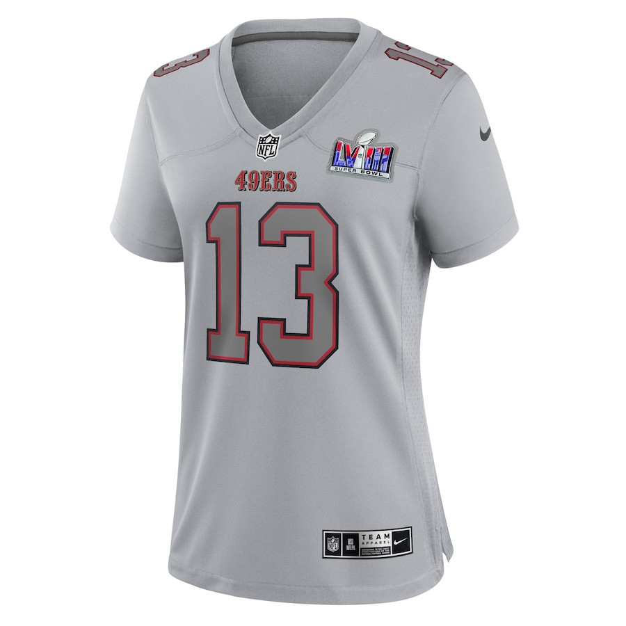 Alternative view of Brock Purdy 13 San Francisco 49ers Super Bowl LVIII Atmosphere Fashion Game Women Jersey - Gray JS7275 nicesnker