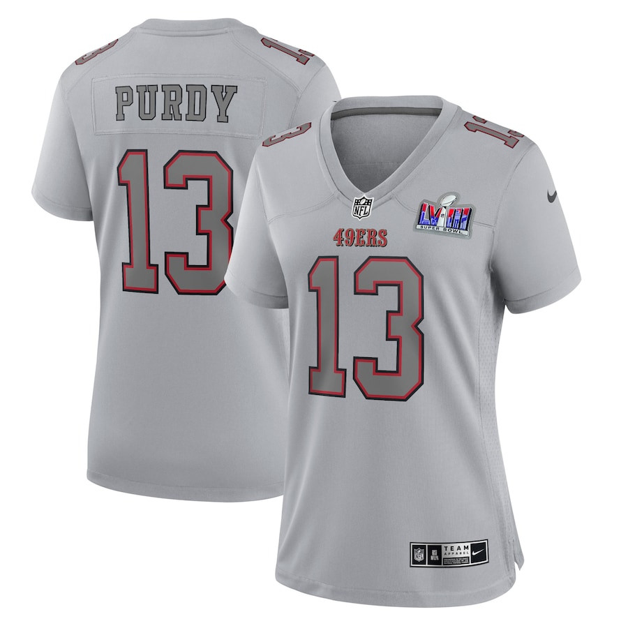 Brock Purdy 13 San Francisco 49ers Super Bowl LVIII Atmosphere Fashion Game Women Jersey - Gray JS7275 nicesnker