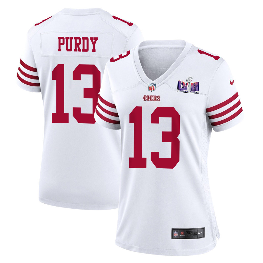 Brock Purdy 13 San Francisco 49ers Super Bowl LVIII Patch Game Women Jersey - White JS8285 nicesnker